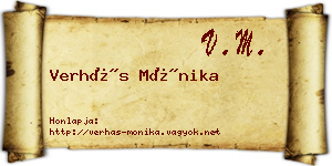 Verhás Mónika névjegykártya